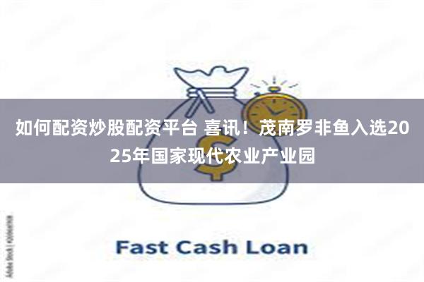如何配资炒股配资平台 喜讯！茂南罗非鱼入选2025年国家现代农业产业园