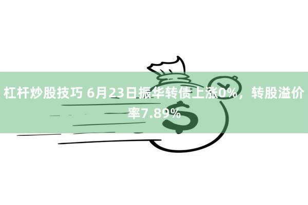 杠杆炒股技巧 6月23日振华转债上涨0%，转股溢价率7.89%