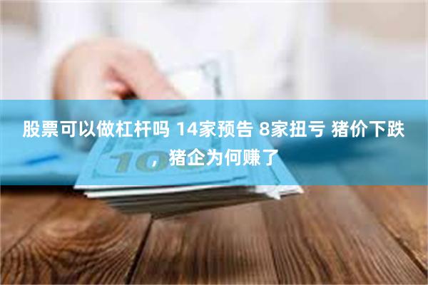 股票可以做杠杆吗 14家预告 8家扭亏 猪价下跌，猪企为何赚了