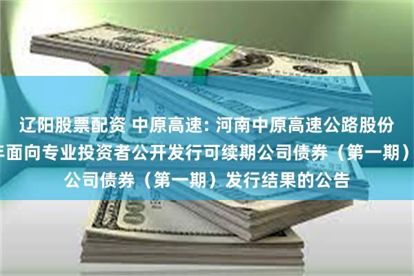 辽阳股票配资 中原高速: 河南中原高速公路股份有限公司2025年面向专业投资者公开发行可续期公司债券(第一期)发行结果的公告